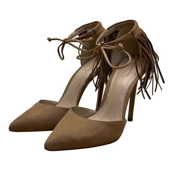 Aldo Womens Brown Suede Fringe Pointed Toe Novesta Stiletto Heels Size 7 - Picture 3 of 10
